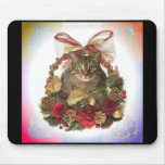 Fat Cat Christmas Basket mousepads