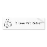 Fat Cat, I Love Fat Cats! bumper stickers