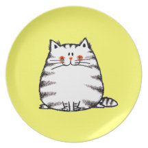 fat cat party plate