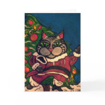 Fat Cat Santa Christmas card