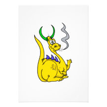 Fat Little Dragon Cute Custom Invites