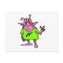 Fat Pink Hippie Alien Postcard