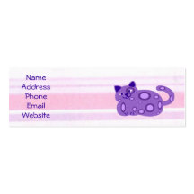 Fat Purple cat profile cards Business Card