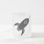 Fat Retro Rocket Ship Black Coffee Mugs