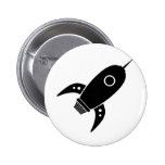 Fat Retro Rocket Ship Black Pin