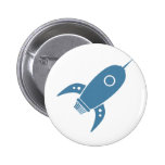 Fat Retro Rocket Ship Blue Pins