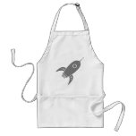 Fat Retro Rocket Ship Grey Grey aprons