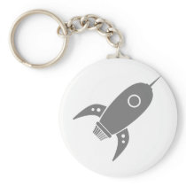 Fat Retro Rocket Ship Grey Grey