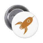 Fat Retro Rocket Ship Orange Pins