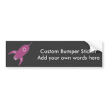 Fat Retro Rocket Ship Pink bumper stickers