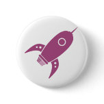 Fat Retro Rocket Ship Pink buttons