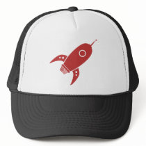 Fat Retro Rocket Ship Red