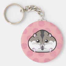 Fat Russian Dwarf Hamster Keychains