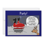 Fat Stuck Santa Funny Christmas Dancing Cartoon invitations