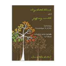 fatfatin Autumn Trees Save The Date Postcard