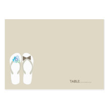 fatfatin Beach Aqua Flip Flops Guest Place Card Business Card