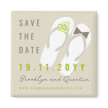 fatfatin Beach Green Flip Flops Save The Date Magnet