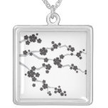 fatfatin Black Sakuras Cherry Blossoms Necklace