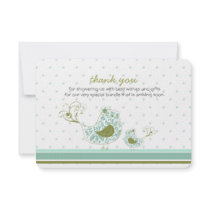 fatfatin Blue Swirly Mum & Baby Bird Thank You
