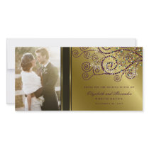 fatfatin Boho Purple Spirals Wedding Thank You Personalised Photo Card
