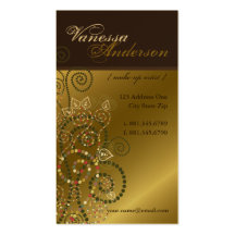 fatfatin Boho Spirals Pattern Golden Profile Card Business Card Templates