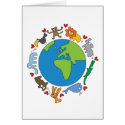 fatfatin Cartoon Animals Of The World Card