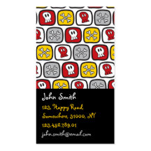 fatfatin Cartoon Skulls and Bones Profile Card Business Cards