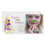 fatfatin Colourful Floral Leaves Birthday Invite photo cards
