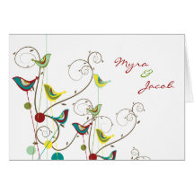 fatfatin Colourful Summer Birds Swirls Wedding Car