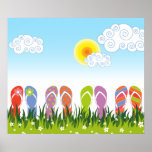 fatfatin Flip Flops Fun In The Sun Custom Poster
