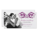 fatfatin Floral Flourish Purple Wedding Thank You photo cards