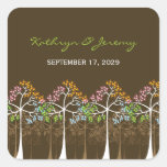 fatfatin Four Seasons Trees Brown Wedding Sticker