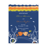 fatfatin Kissing Fish + Coral Wave 2 Save The Date postcards