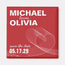 fatfatin Loopy Love Lines Save The Date Magnet