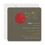 fatfatin Nesting Bird Family 3 Baby Shower Invite invitations