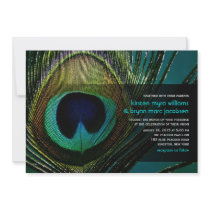 fatfatin Photography Peacock Feather Wedding Custom Announcement