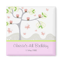 fatfatin Pink Cupcakes Tree Birthday Magnet