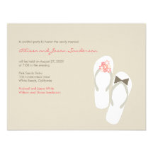 fatfatin Pink Flip Flops Wedding Party Invitation