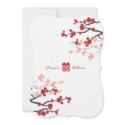 fatfatin Red Sakuras Double Happiness Wedding invitations
