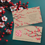 fatfatin Red Sakuras Oriental Zen Profile Card business cards