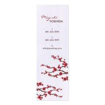 fatfatin Red Sakuras Oriental Zen Profile Card Business Card