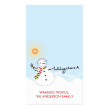 fatfatin Snowman Cheers Holiday Gift Tag Business Card Template