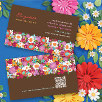 fatfatin Spring Flowers Fun Colourful Profile Card Business Cards