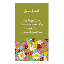 fatfatin Spring Flowers Garden Profile Card Business Card Templates