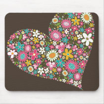 fatfatin Spring Flowers Heart 2 Mousepad