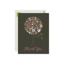 fatfatin Spring Flowers Pop Tree Thank You 2 Postcard
