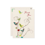 fatfatin Summer Bird and Swirls Thank You postcards