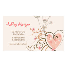 fatfatin Sweet Heart & Butterfly Swirls Business Cards
