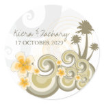 fatfatin Tropical Waves Yellow Hibiscus Stickers