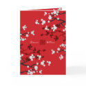 fatfatin White Sakuras Chinese Wedding Invitation cards